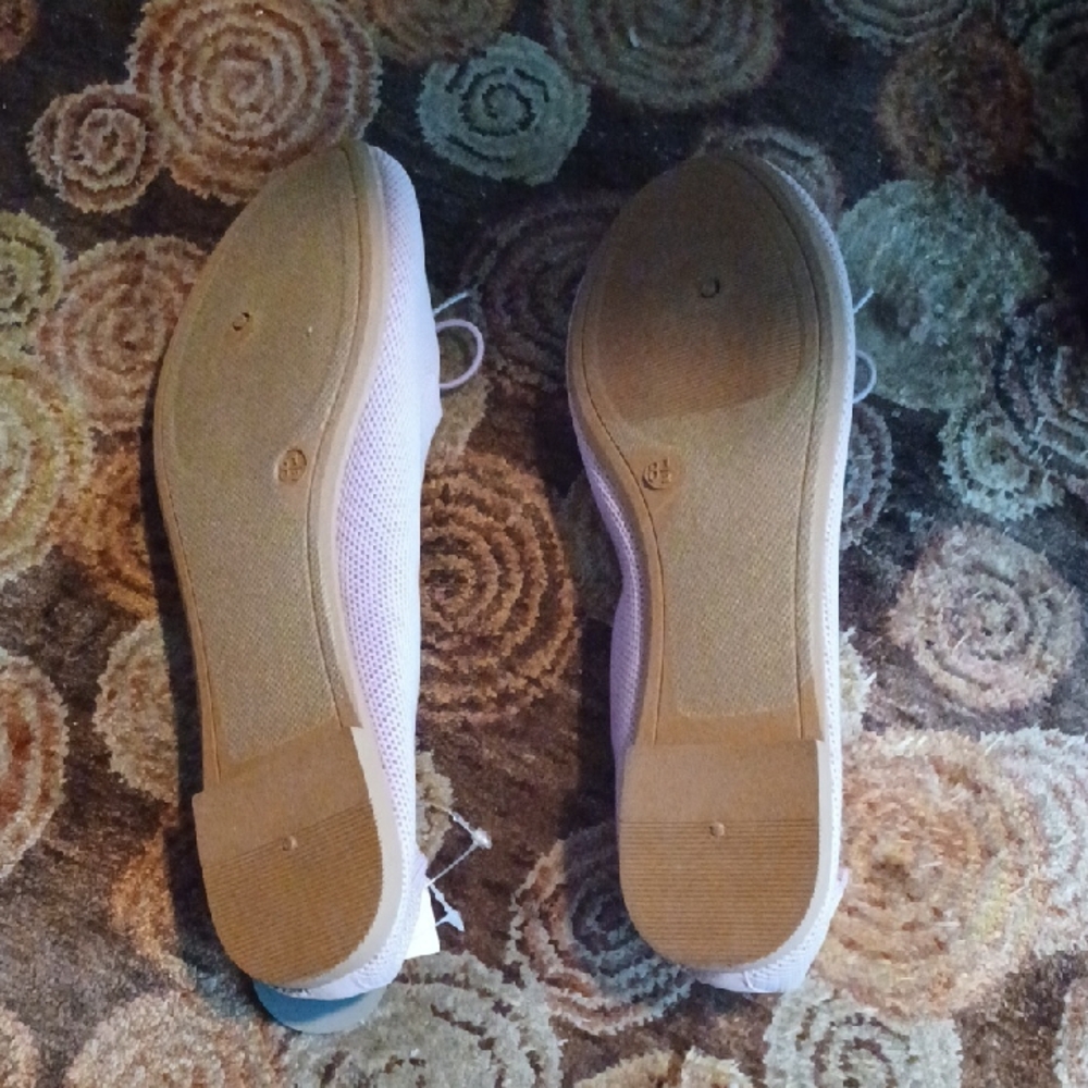 Women's Ballet Flats - Pink Knit Slip-On - Picture 3 of 4